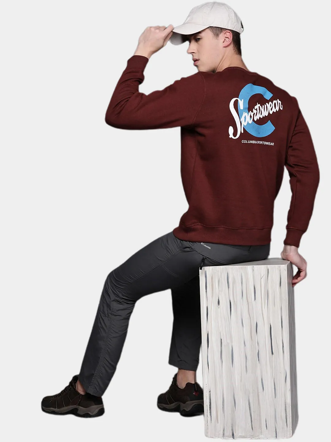 Columbia Men Maroon Sun Protection M Logo Crew Pullover