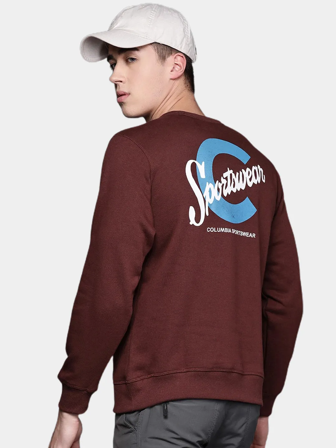 Columbia Men Maroon Sun Protection M Logo Crew Pullover
