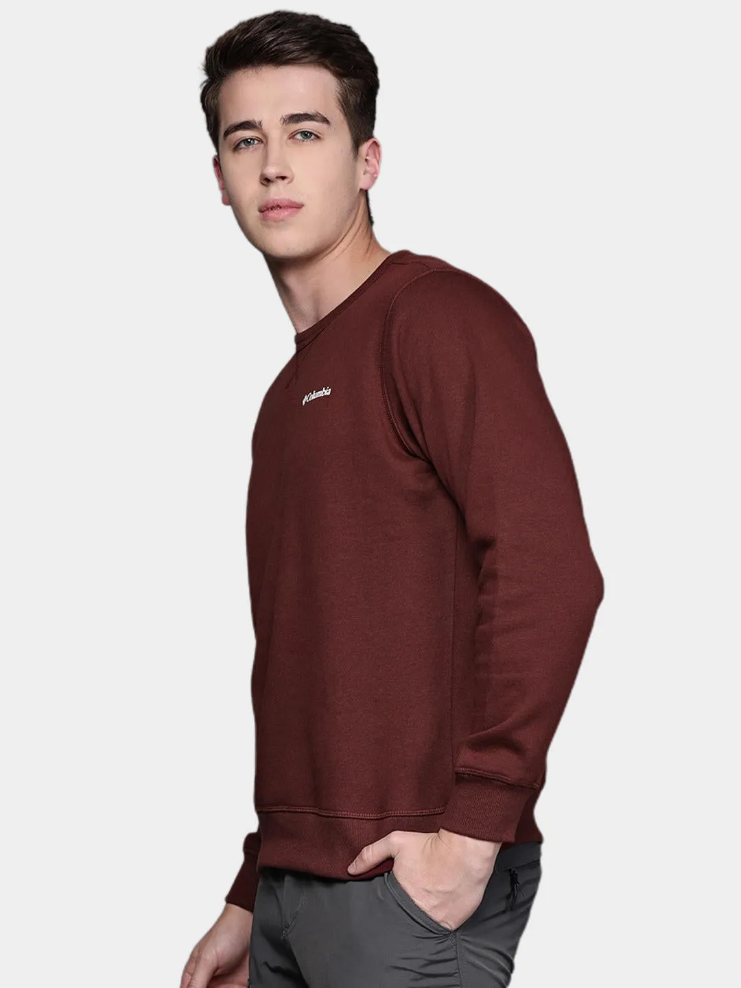 Columbia Men Maroon Sun Protection M Logo Crew Pullover