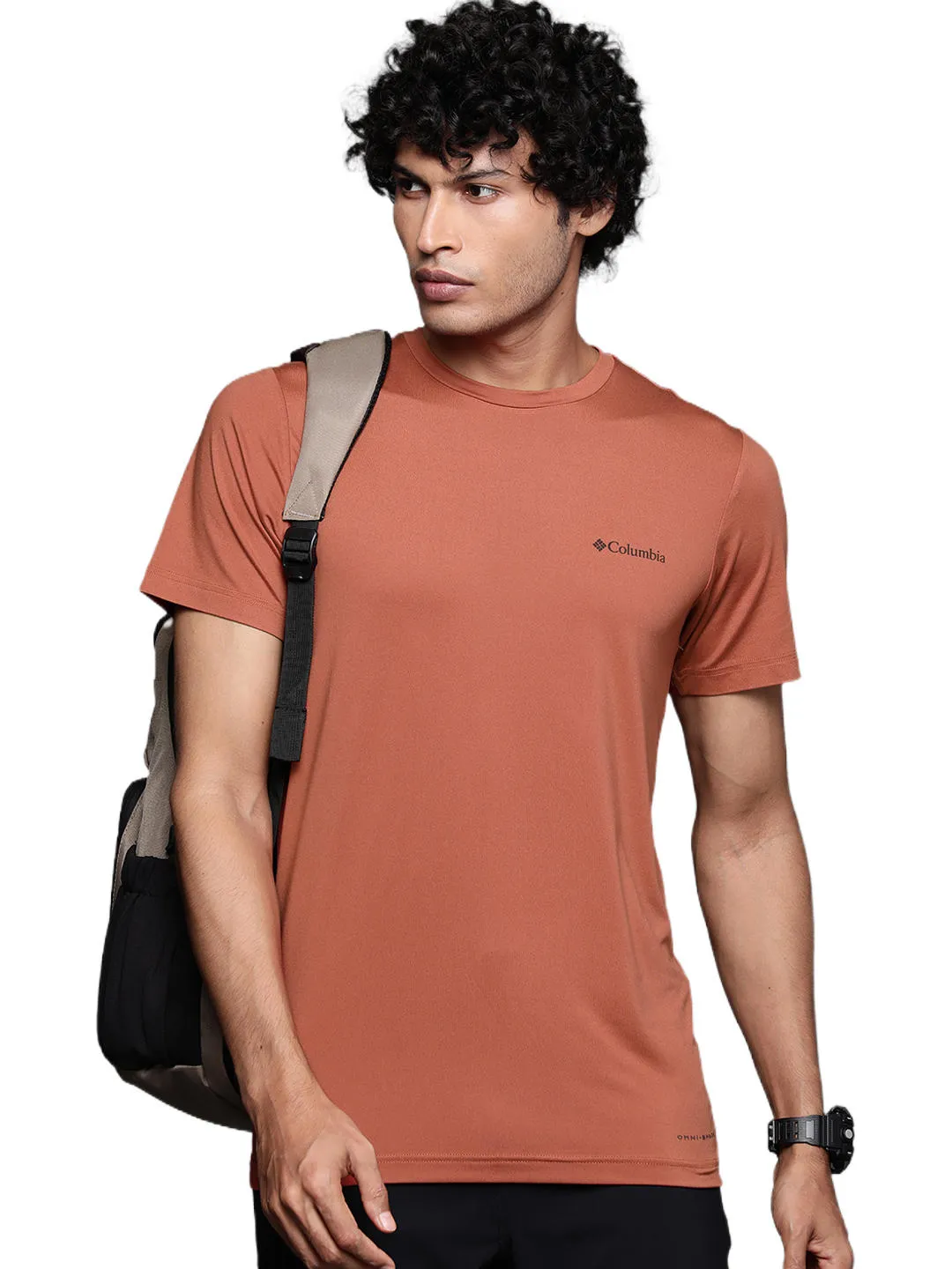 Columbia Men Orange Omni-Wick Tech Trail Graphic Tshirt