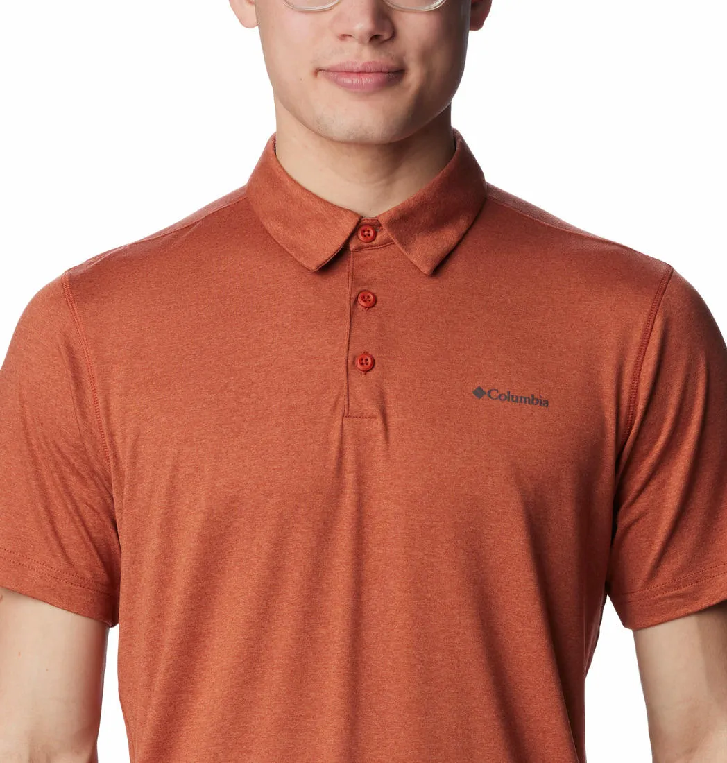 Columbia Men Orange Omni-Wick Tech Trail Polo Tshirt