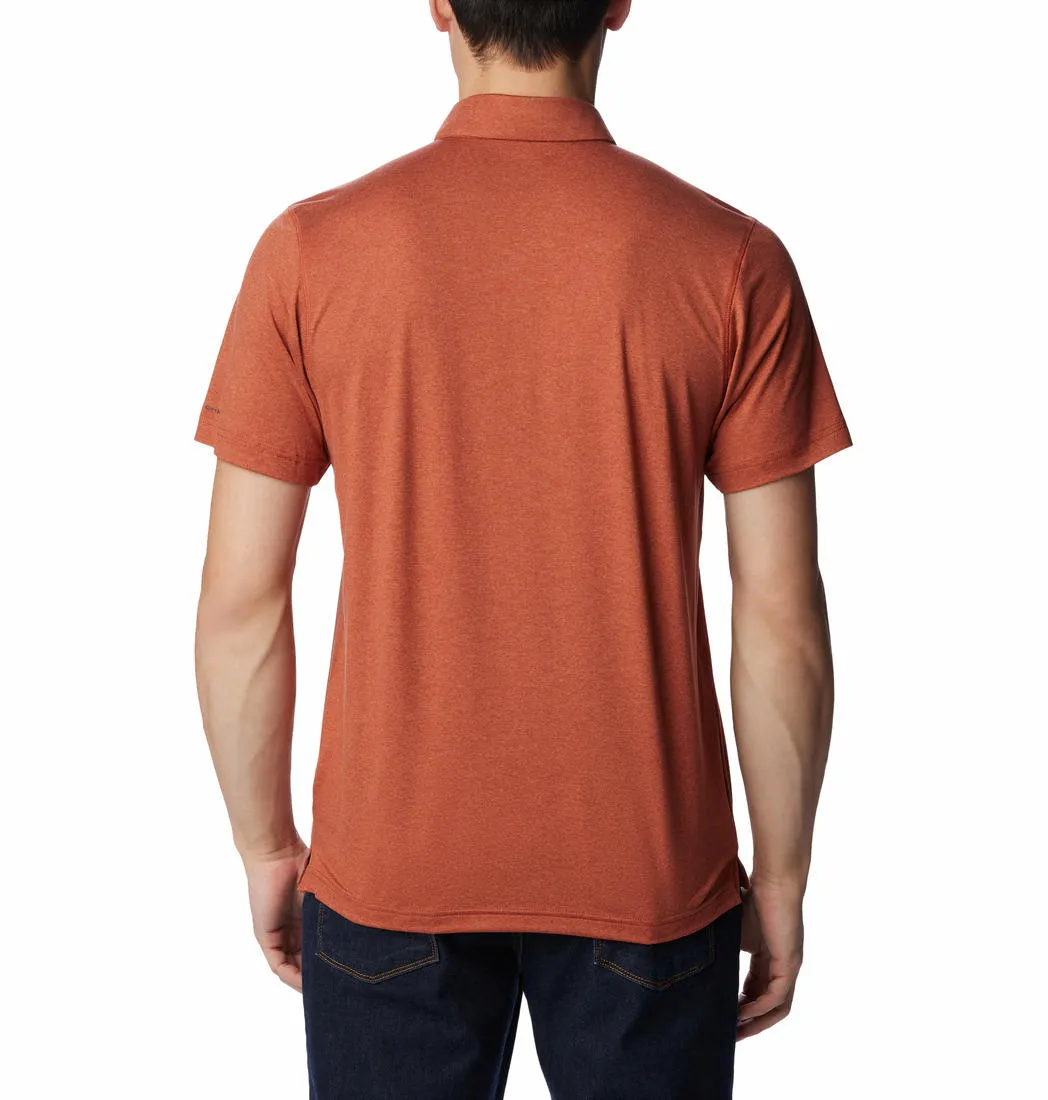Columbia Men Orange Omni-Wick Tech Trail Polo Tshirt