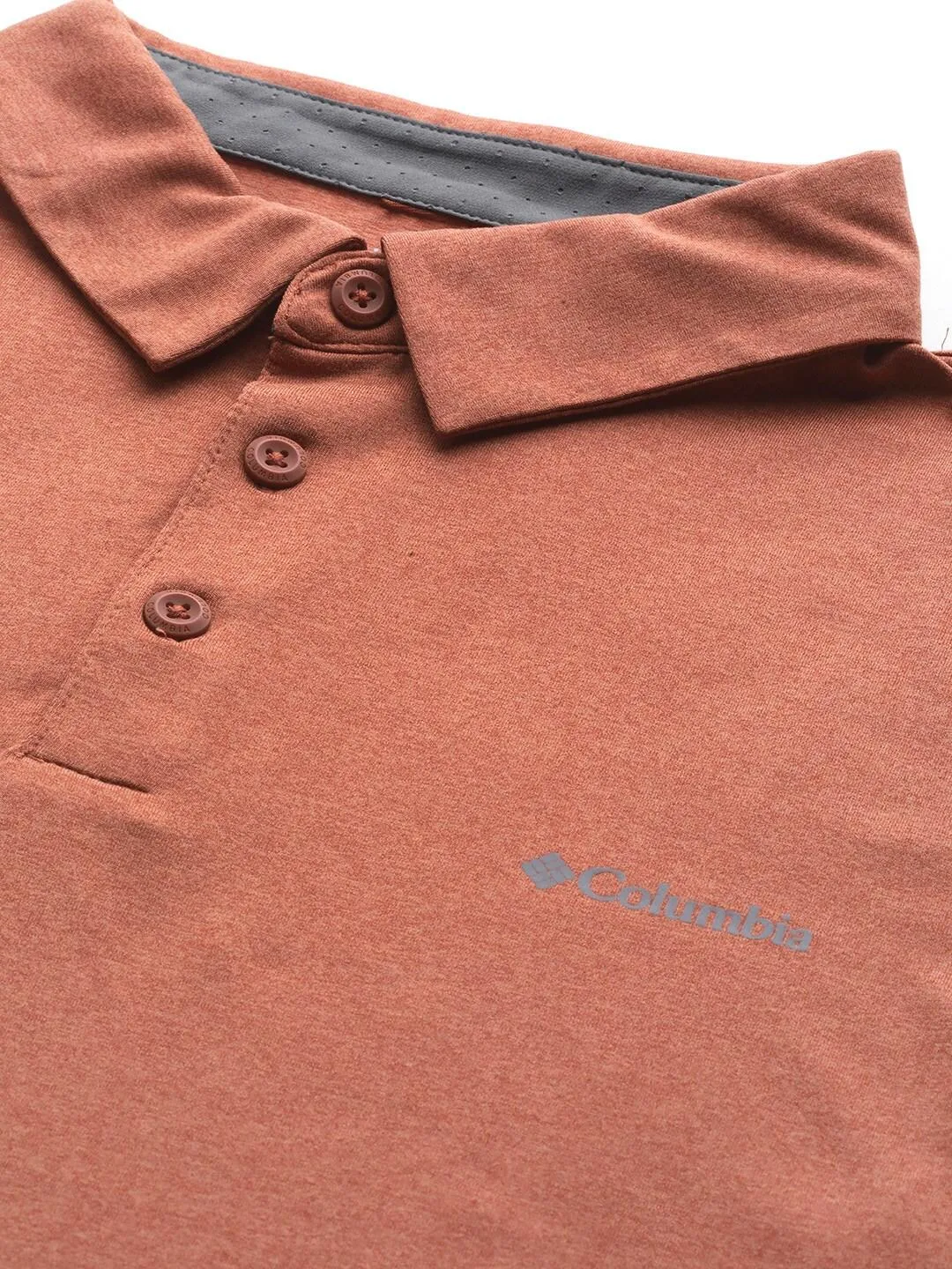 Columbia Men Orange Omni-Wick Tech Trail Polo Tshirt