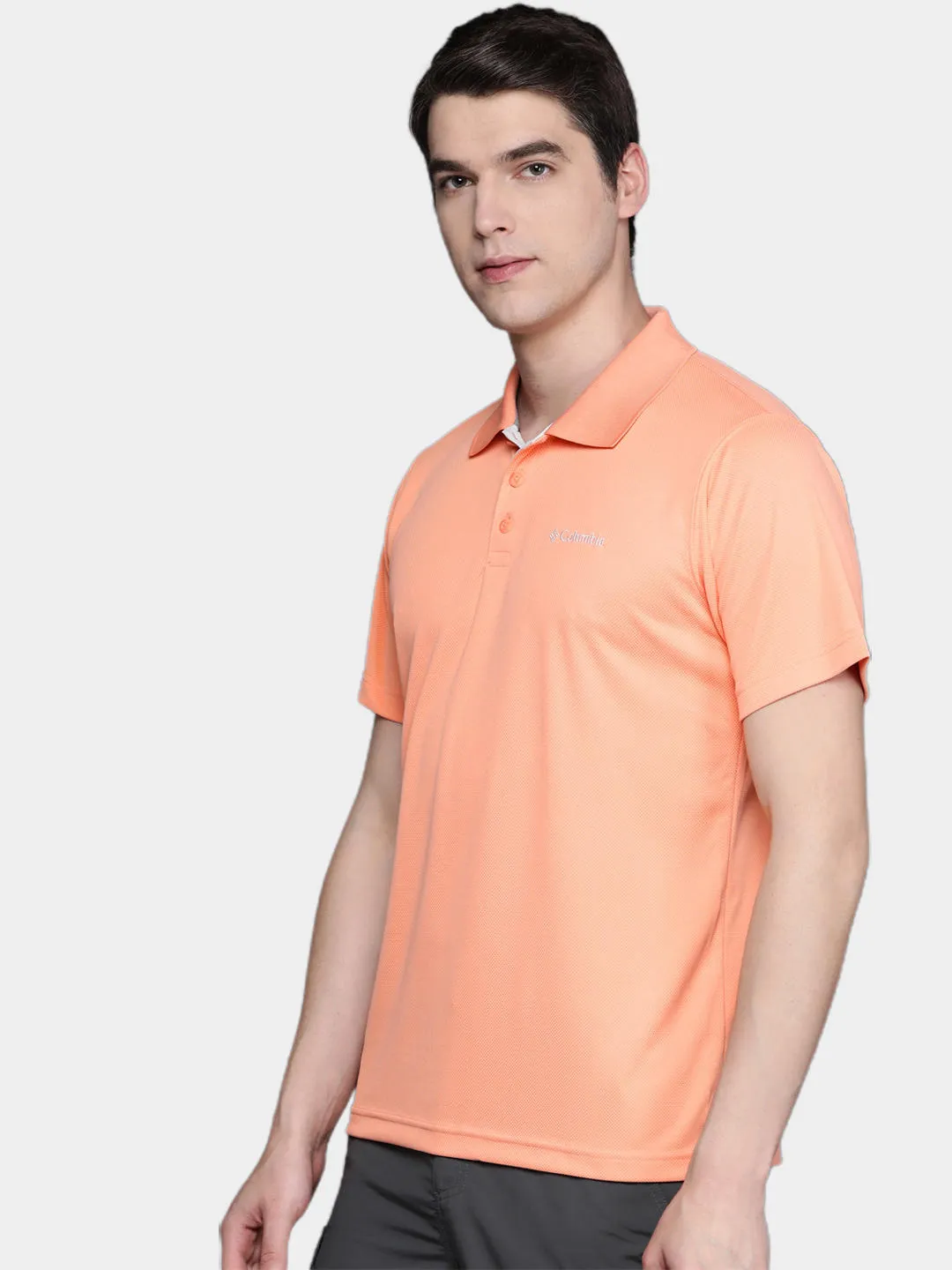 Columbia Men Peach Omni-Wick Utilizer Polo Tshirt