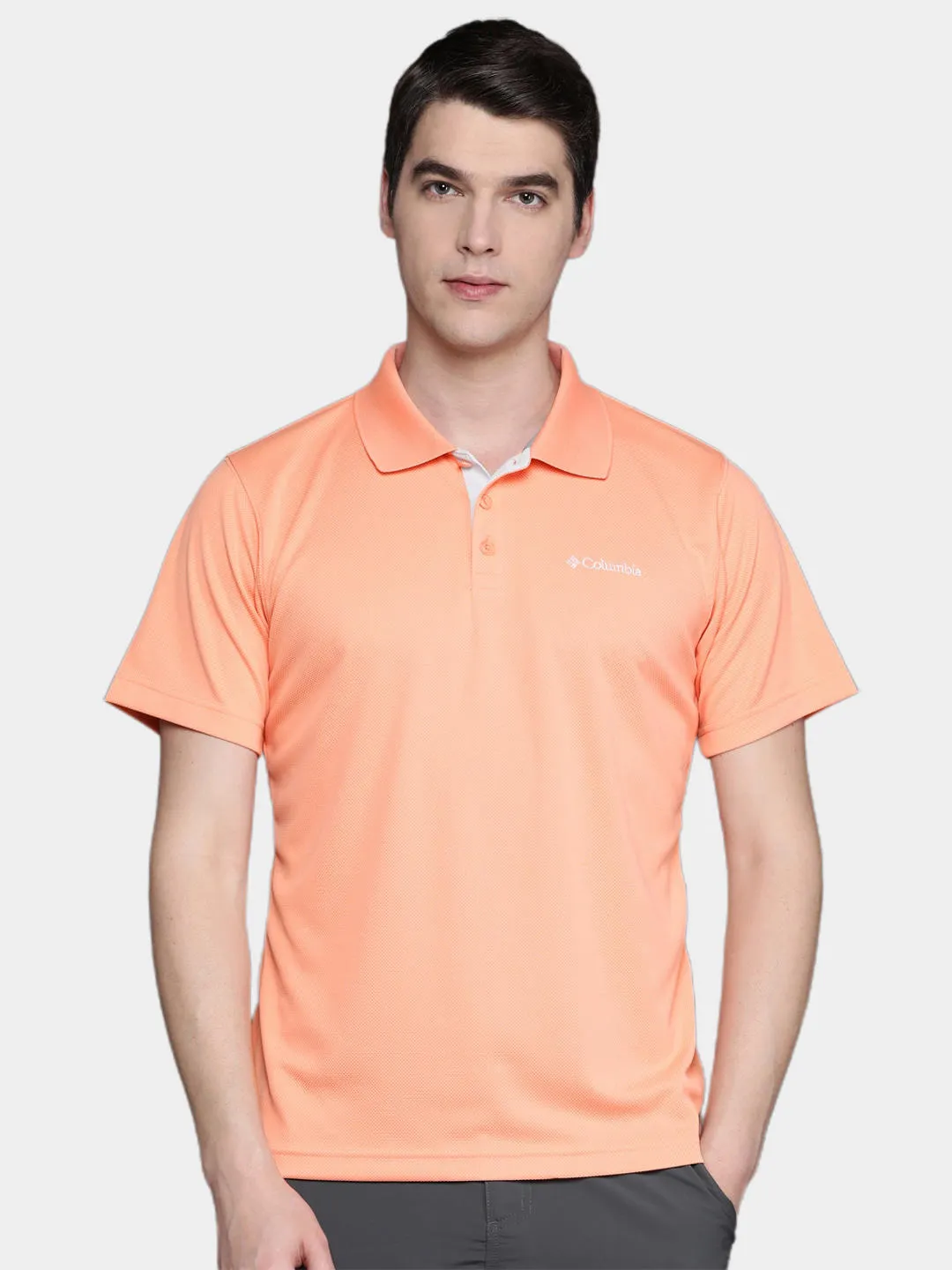 Columbia Men Peach Omni-Wick Utilizer Polo Tshirt
