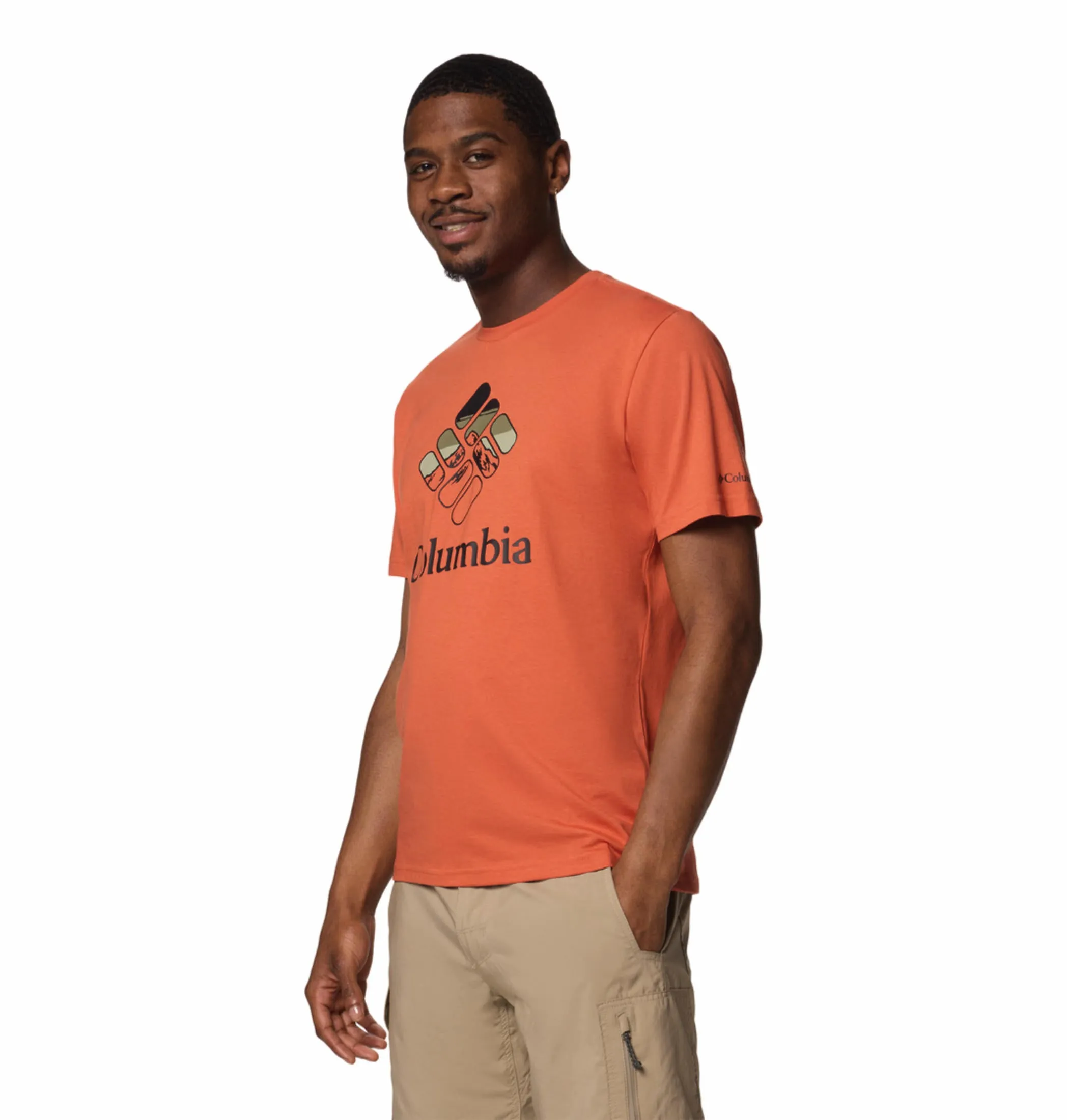 Columbia Men Red M Rapid Ridge Graphic Tshirt