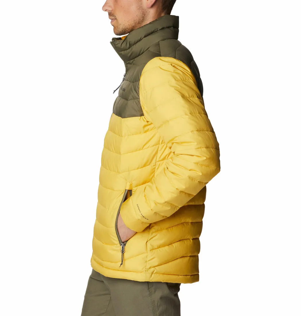 Columbia Men Yellow Omni-Heat Reflective Powder Lite Jacket