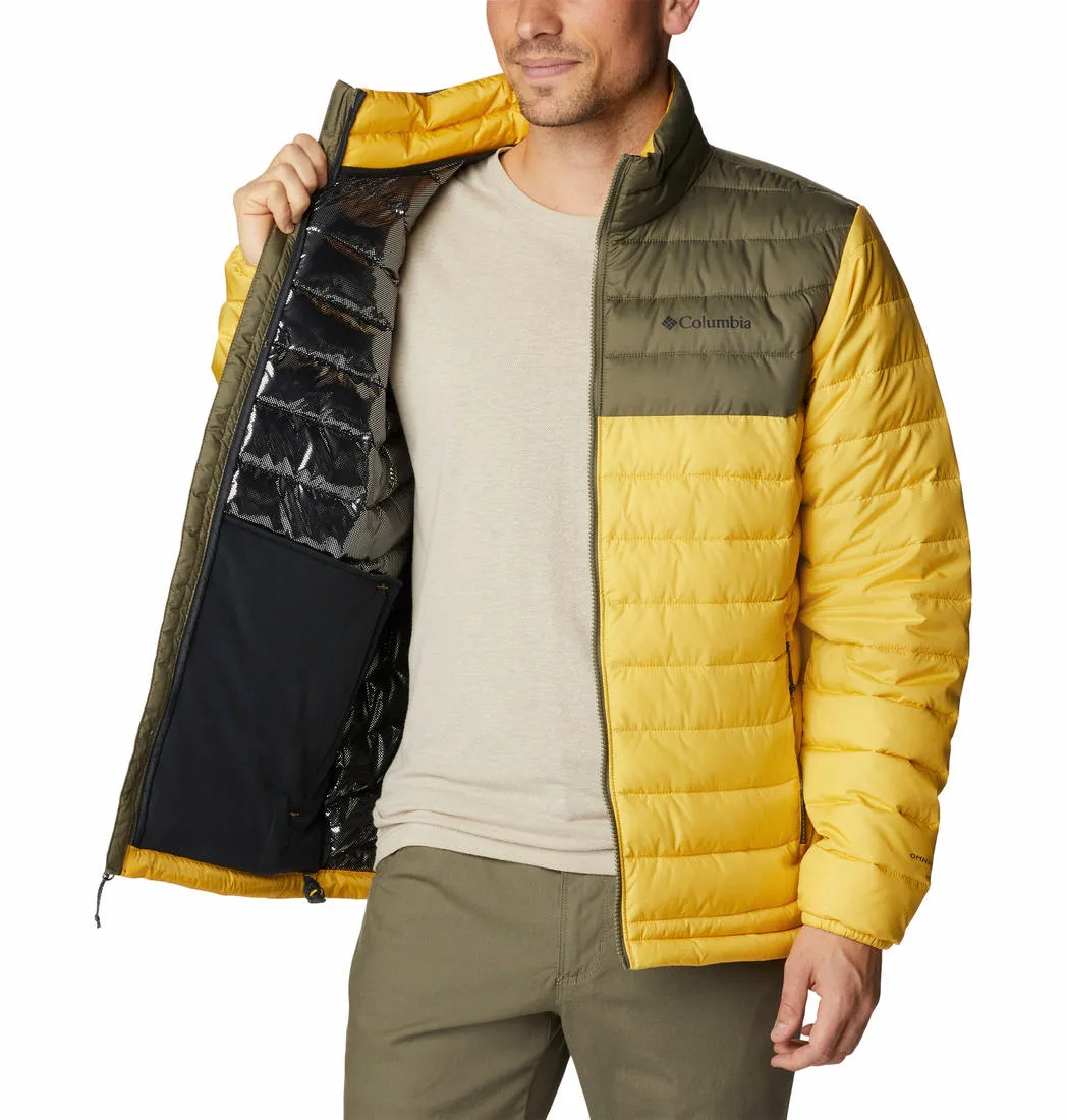 Columbia Men Yellow Omni-Heat Reflective Powder Lite Jacket