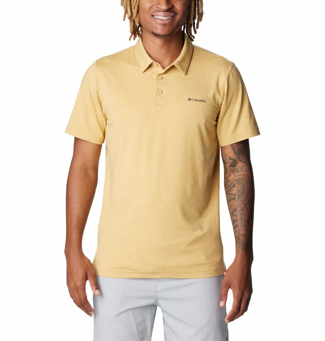 Columbia Men Yellow Omni-Wick Tech Trail Polo Tshirt
