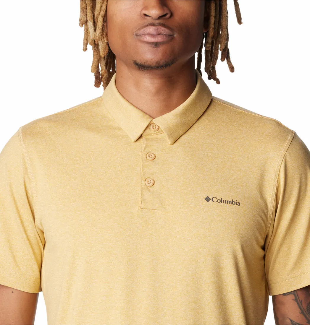 Columbia Men Yellow Omni-Wick Tech Trail Polo Tshirt
