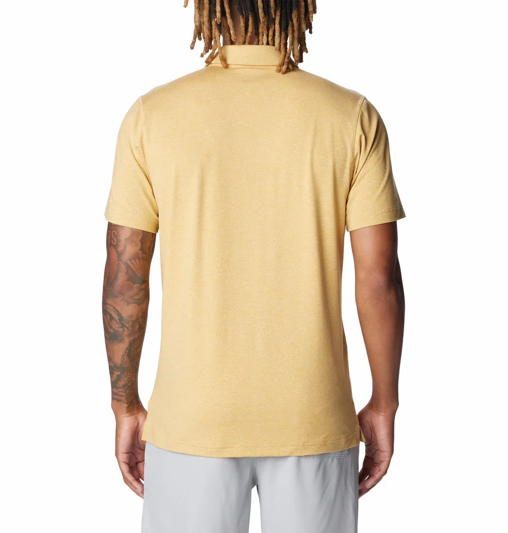 Columbia Men Yellow Omni-Wick Tech Trail Polo Tshirt