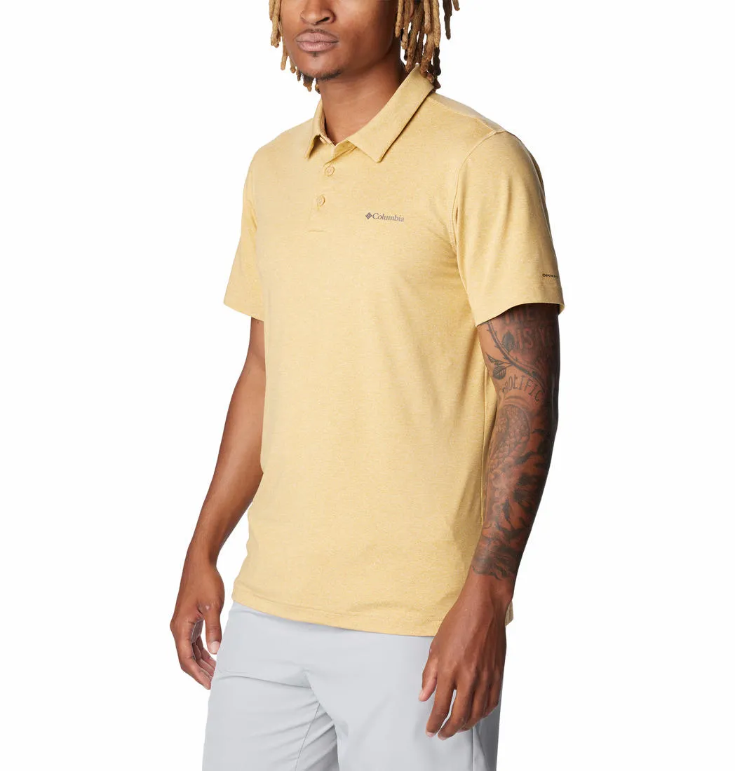 Columbia Men Yellow Omni-Wick Tech Trail Polo Tshirt