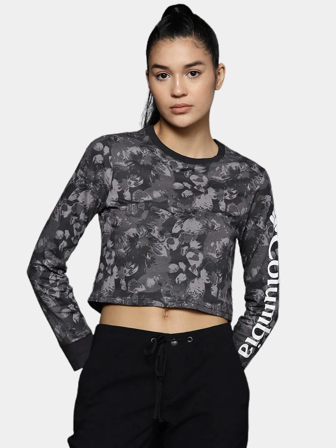Columbia Women Black North CascadesPrinted Tshirt