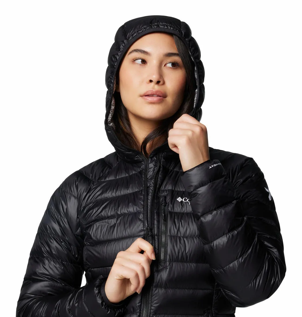 Columbia Women Black Omni-Heat Arctic Hooded Down Jacket