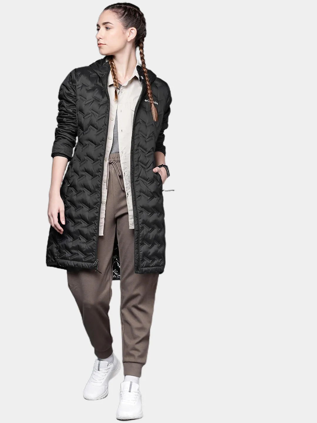 Columbia Women Black Omni-Heat Reflective Delta Ridge Long Down Jacket