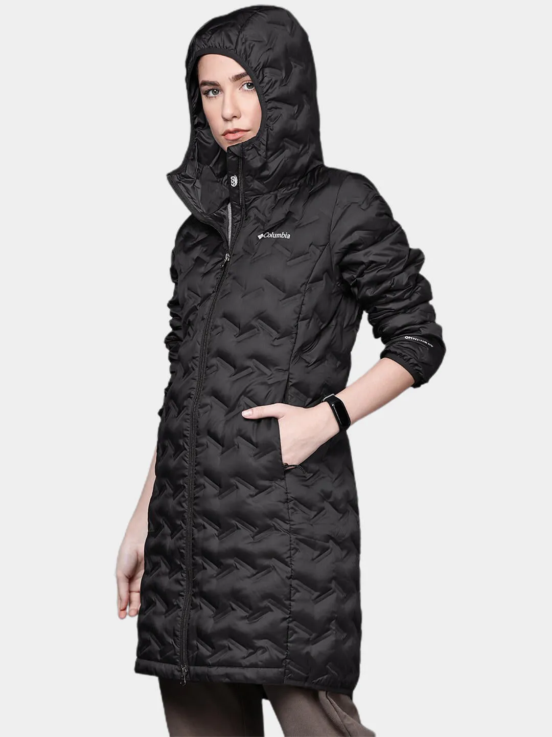 Columbia Women Black Omni-Heat Reflective Delta Ridge Long Down Jacket