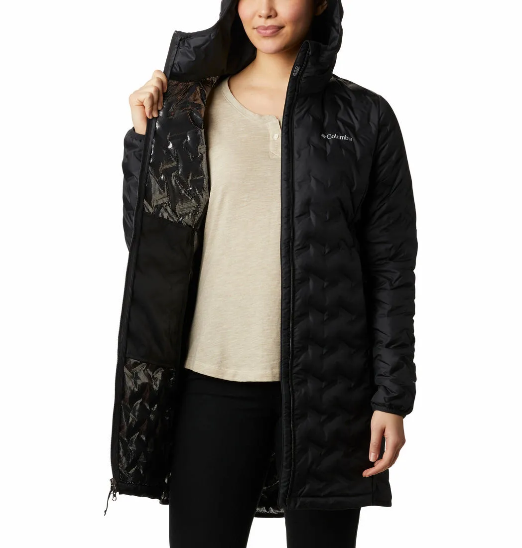 Columbia Women Black Omni-Heat Reflective Delta Ridge Long Down Jacket
