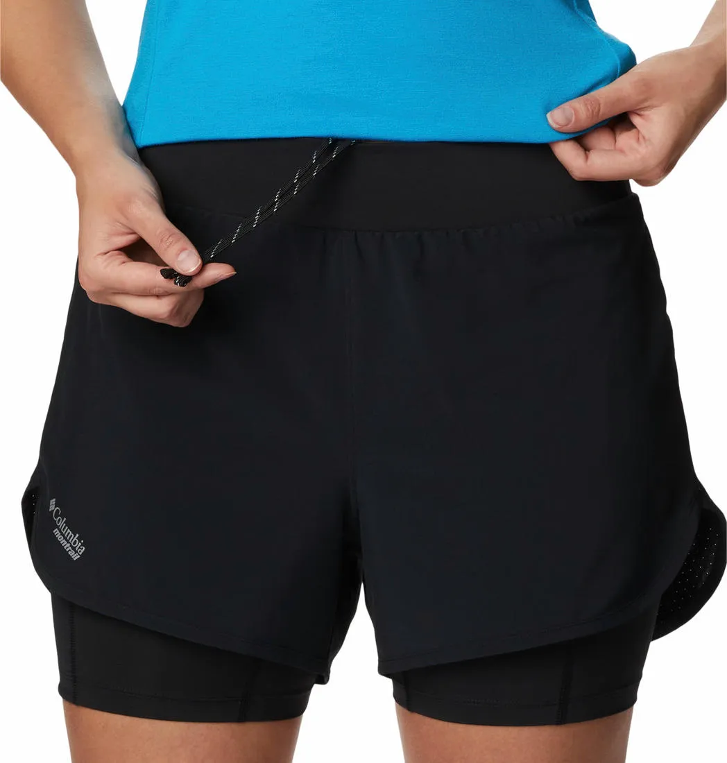 Columbia Women Black W Endless Trail 2n1 Shorts