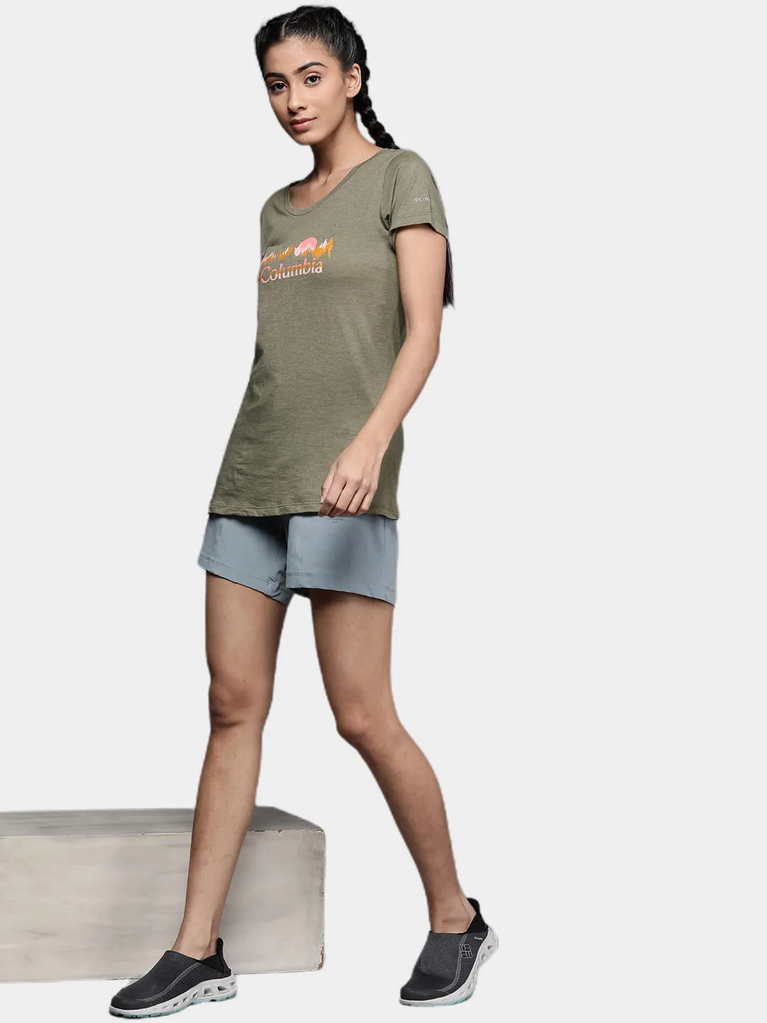 Columbia Women Green Daisy DaysGraphic Tshirt