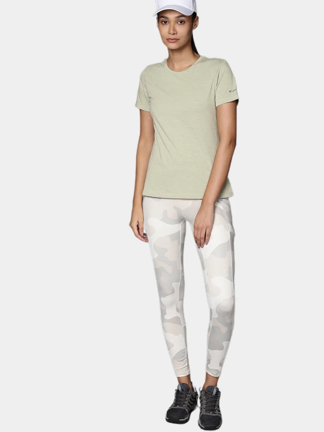Columbia Women Green Omni-Wick Sun Trek Tshirt