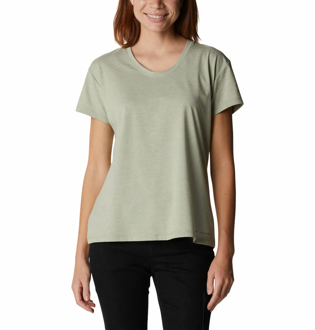 Columbia Women Green Omni-Wick Sun Trek Tshirt