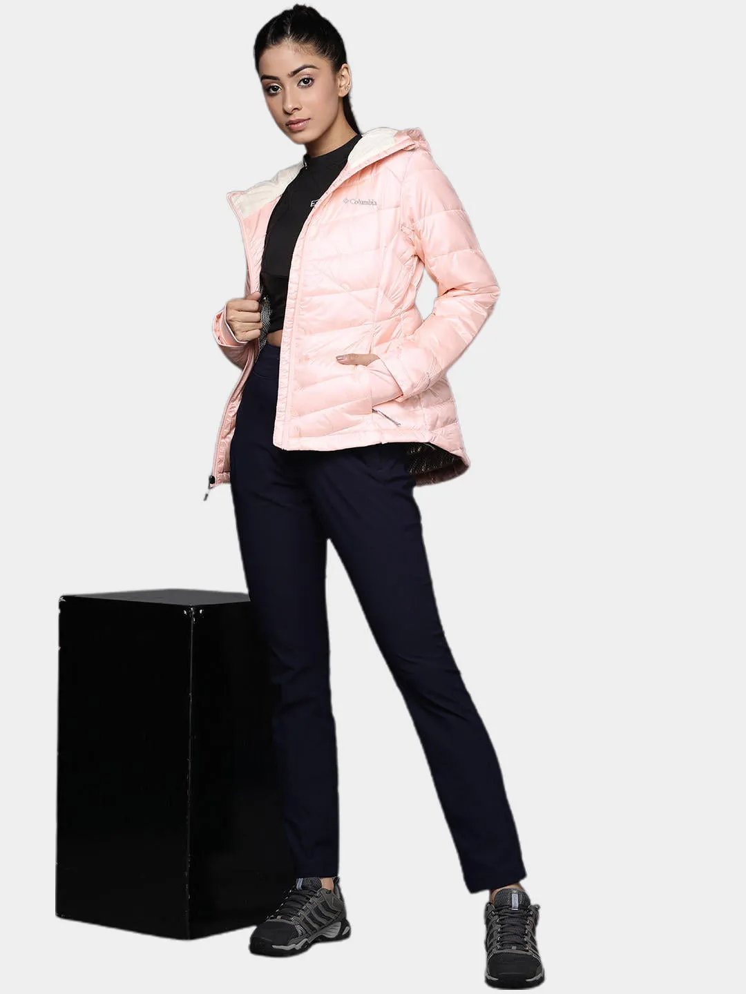 Columbia Women Orange Omni-Heat Infinity Joy Peak Hooded Jacket