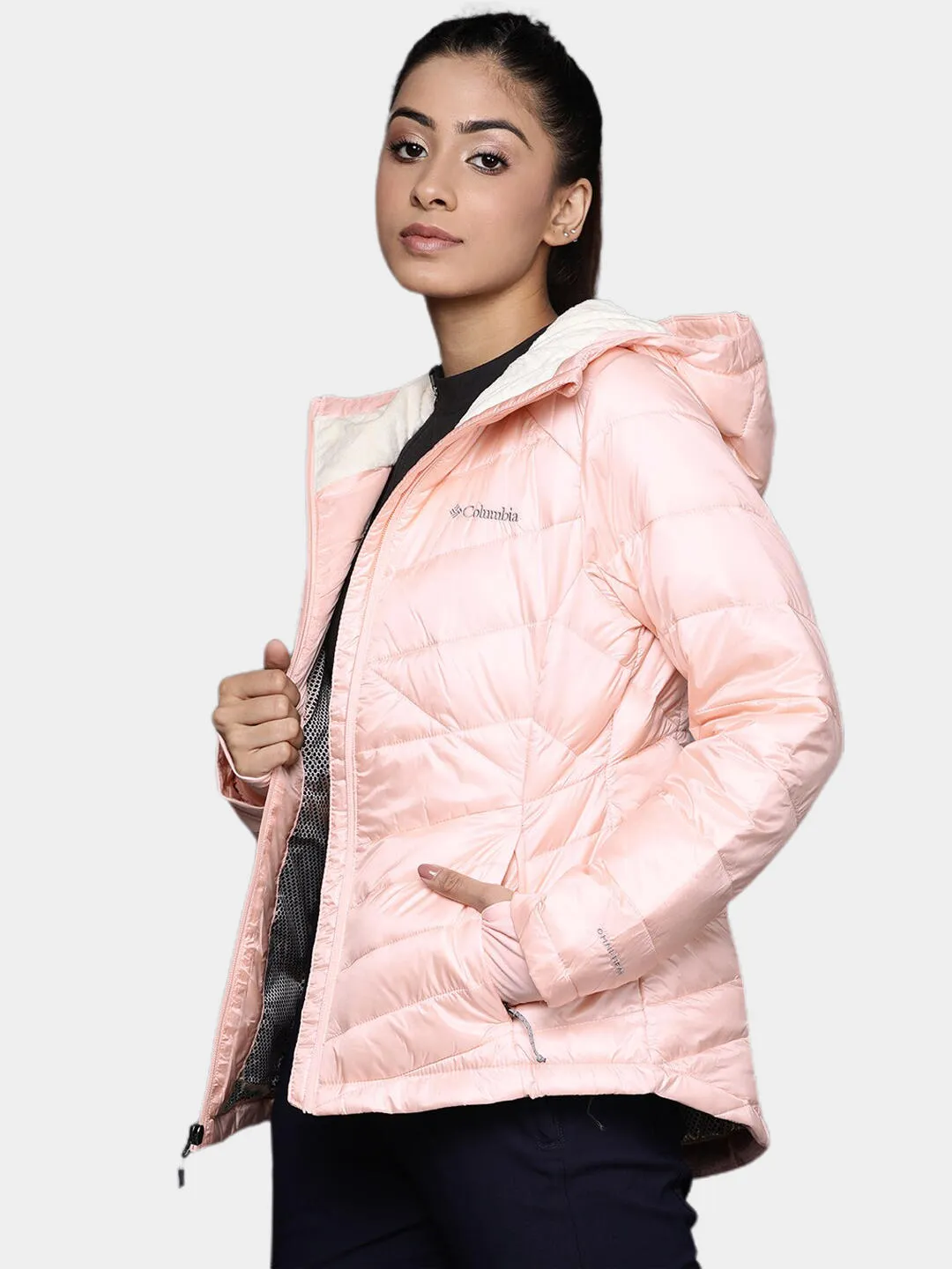 Columbia Women Orange Omni-Heat Infinity Joy Peak Hooded Jacket
