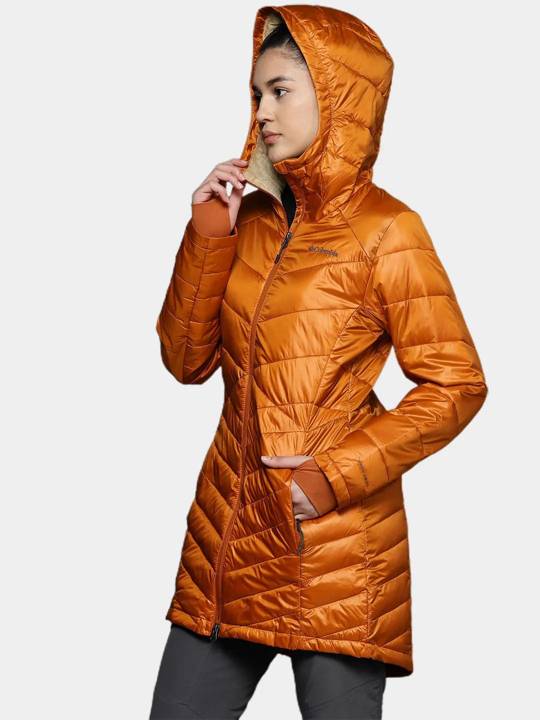 Columbia Women Orange Omni-Heat Infinity Joy Peak Mid Jacket