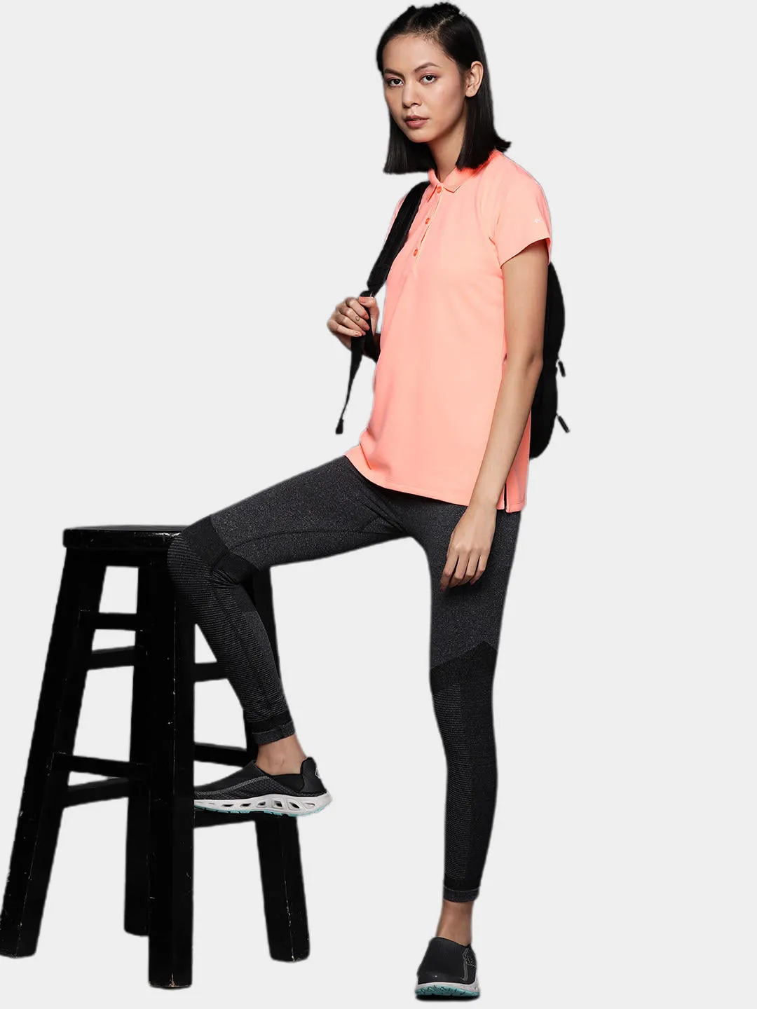 Columbia Women Peach Omni-Wick Innisfree Polo Tshirt