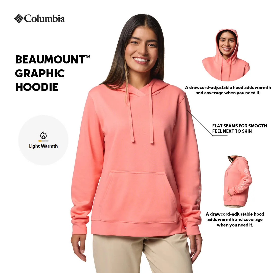 Columbia Women Pink Beaumount Graphic Hoodie
