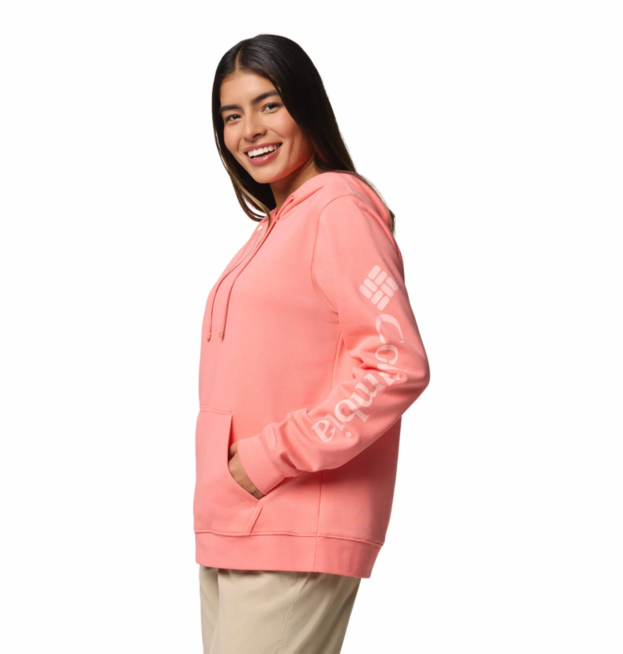 Columbia Women Pink Beaumount Graphic Hoodie
