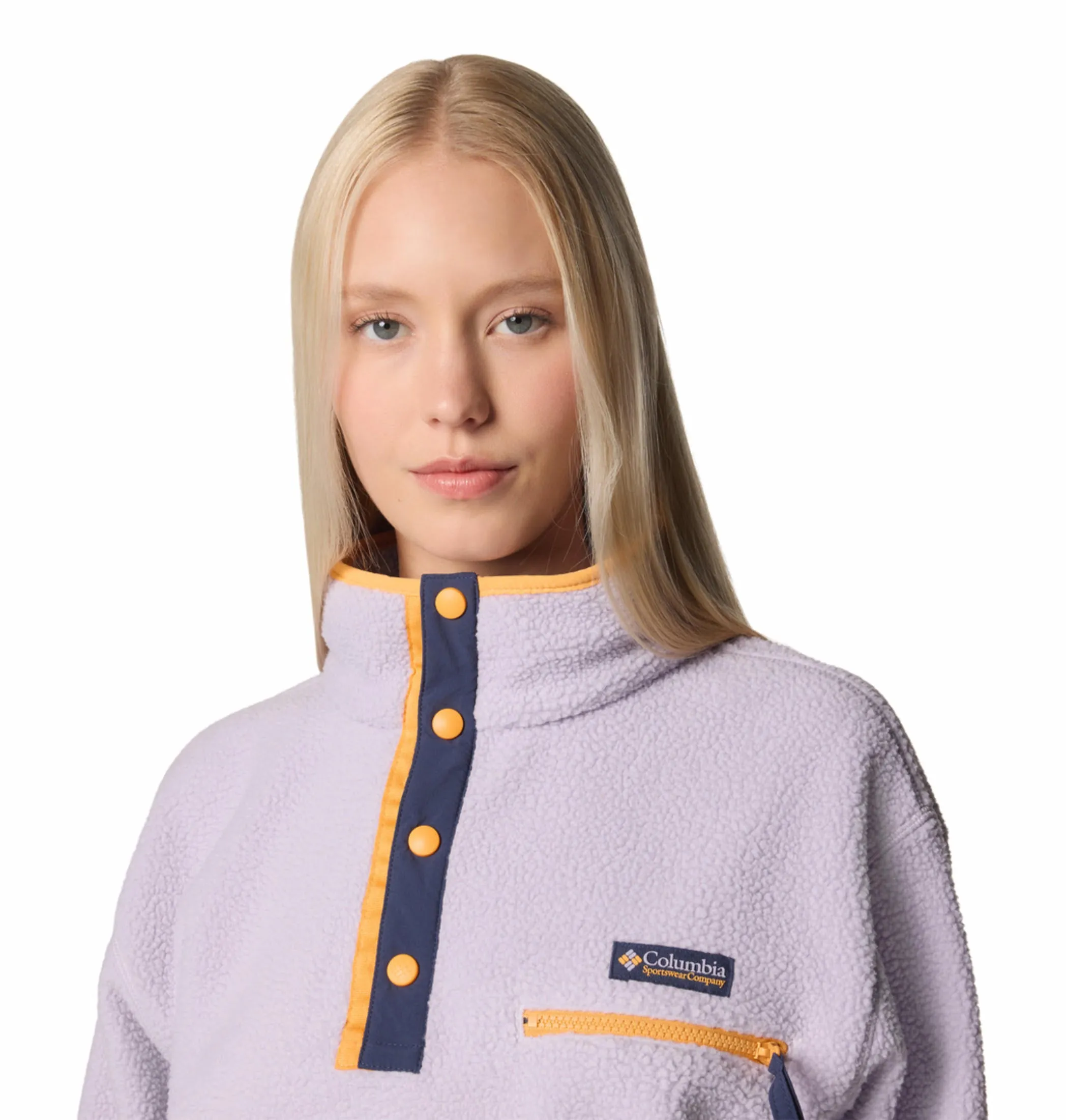 Columbia Women Purple Helvetia II Cropped Half Snap Fleece