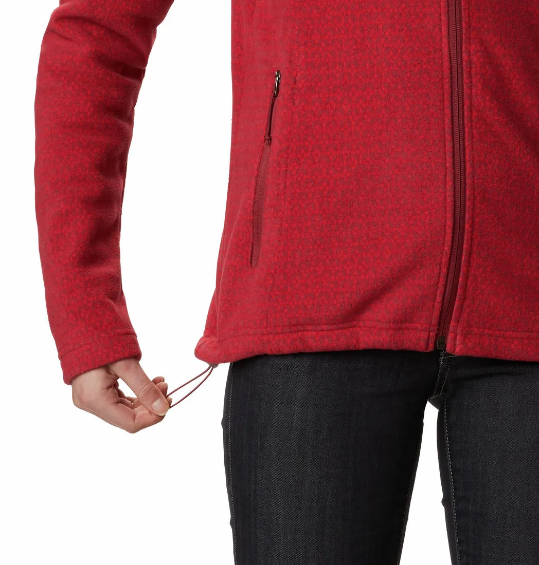 Columbia Women Red Fast Trek Printed Fleece Jacket