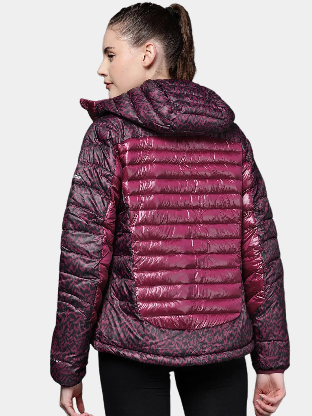 Columbia Women Red Omni-Heat Infinity Labyrinth Loop Hooded Jacket