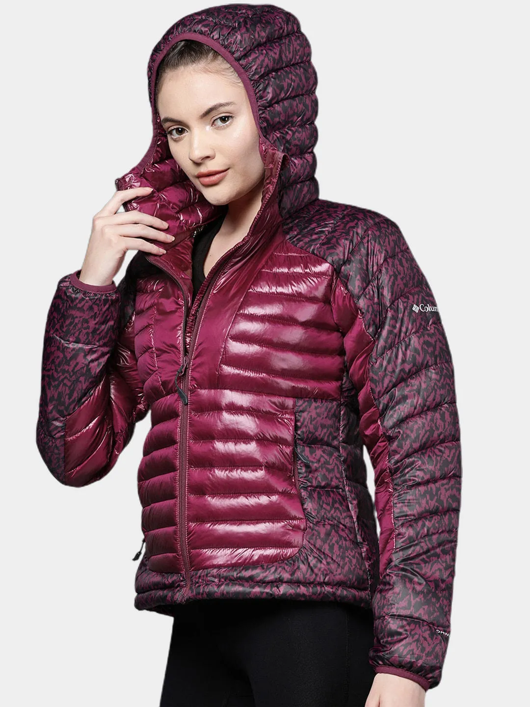 Columbia Women Red Omni-Heat Infinity Labyrinth Loop Hooded Jacket
