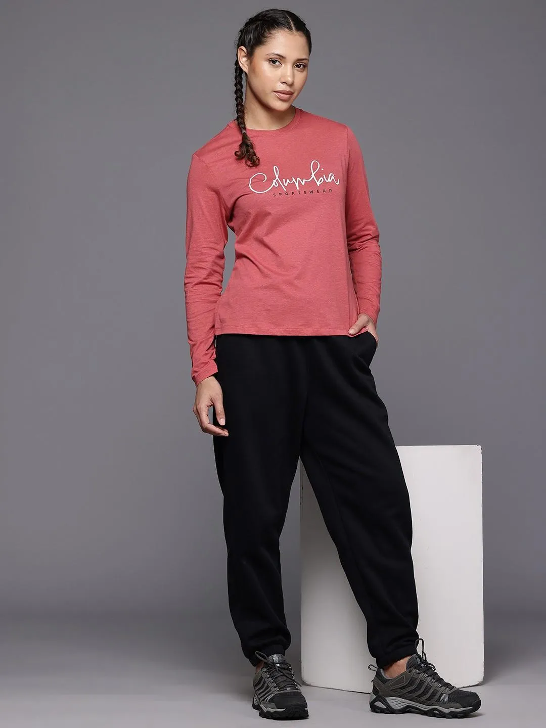 Columbia Women Red Trek Relaxed Tshirt