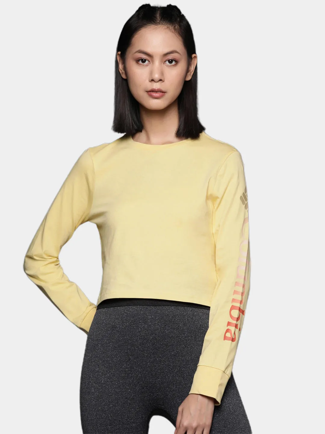 Columbia Women Yellow North CascadesPrinted Tshirt