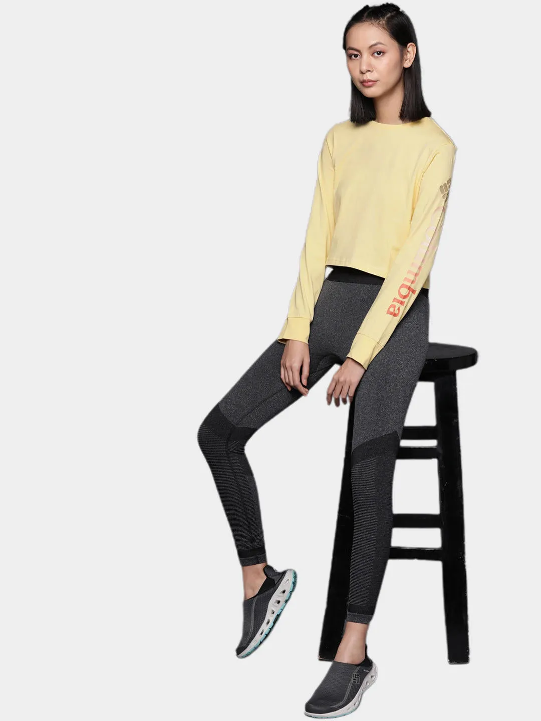 Columbia Women Yellow North CascadesPrinted Tshirt