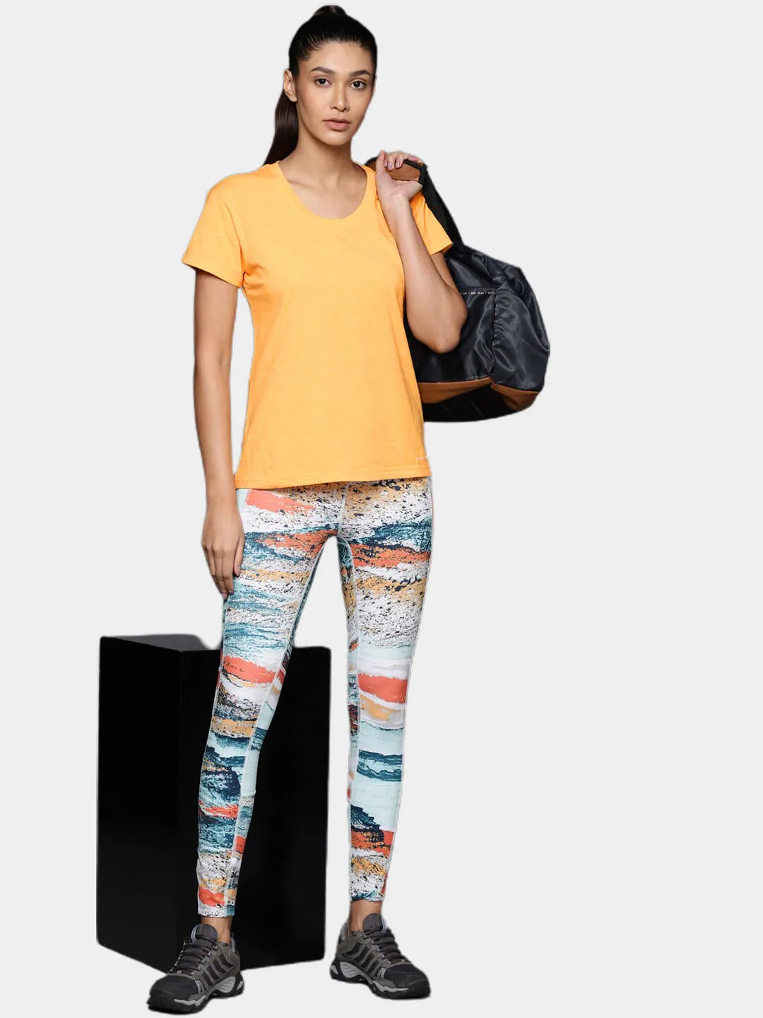 Columbia Women Yellow Omni-Wick Sun Trek Tshirt