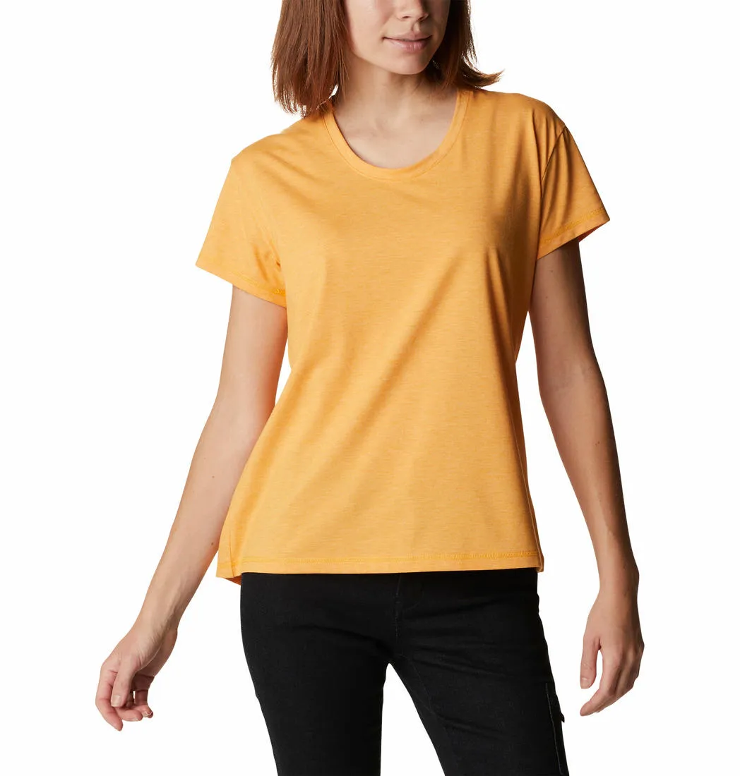 Columbia Women Yellow Omni-Wick Sun Trek Tshirt