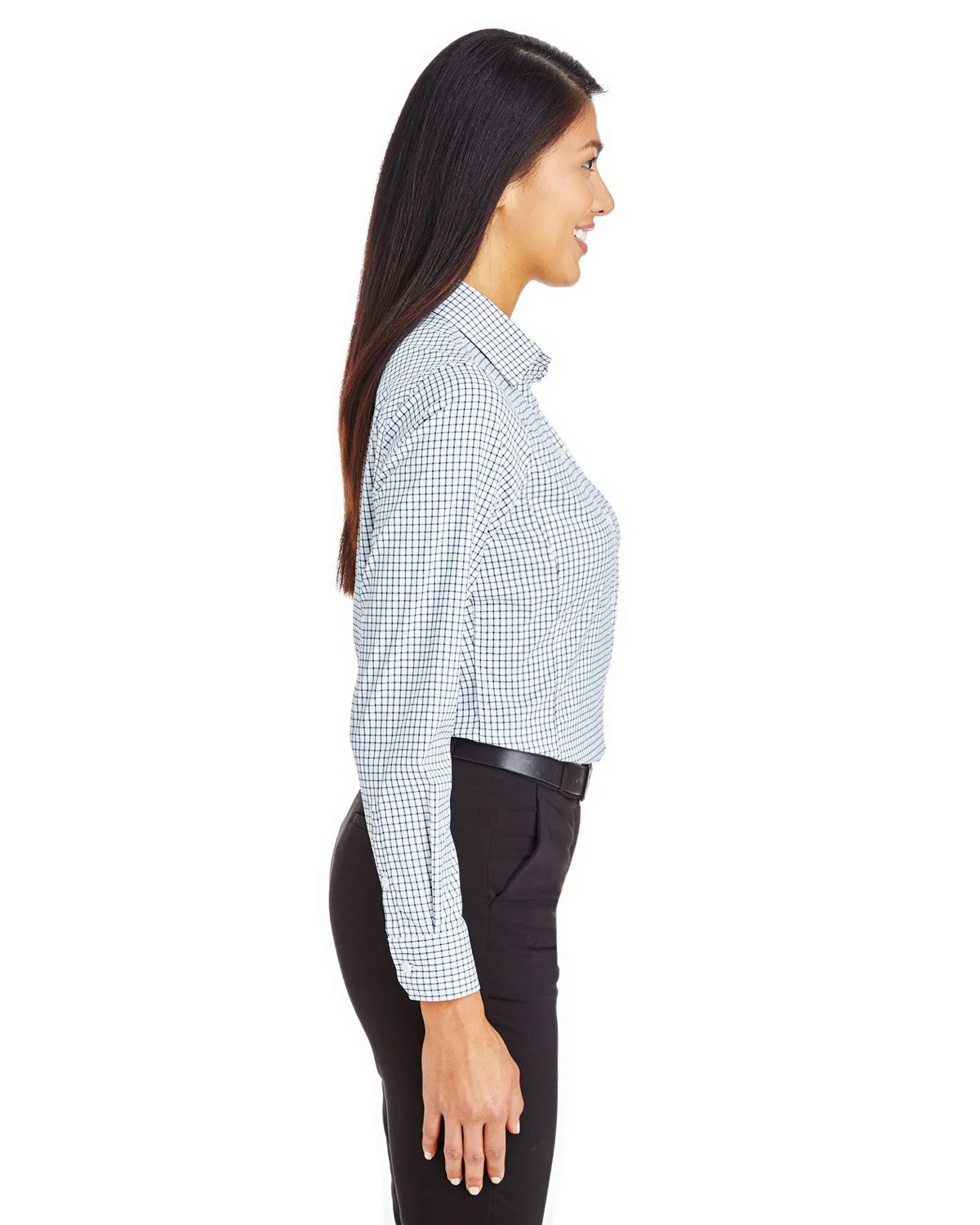 Devon & Jones CrownLux Performance Ladies Micro Windowpane Shirt