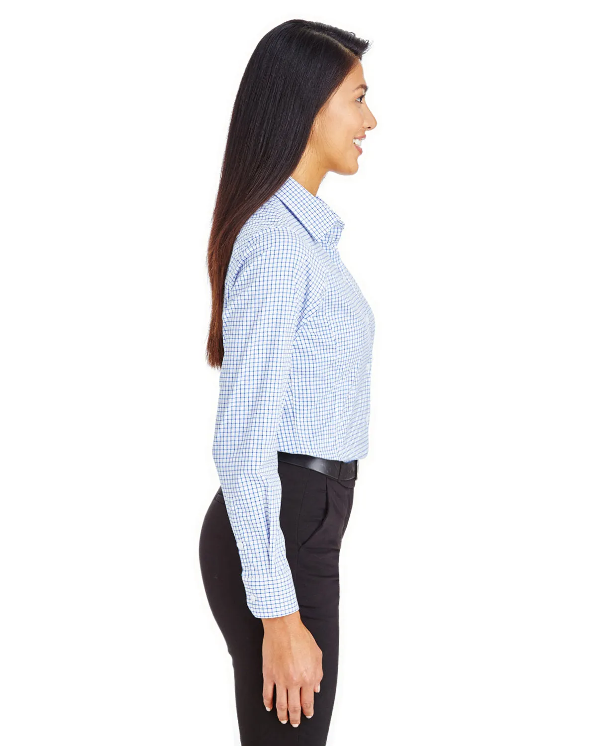 Devon & Jones CrownLux Performance Ladies Micro Windowpane Shirt