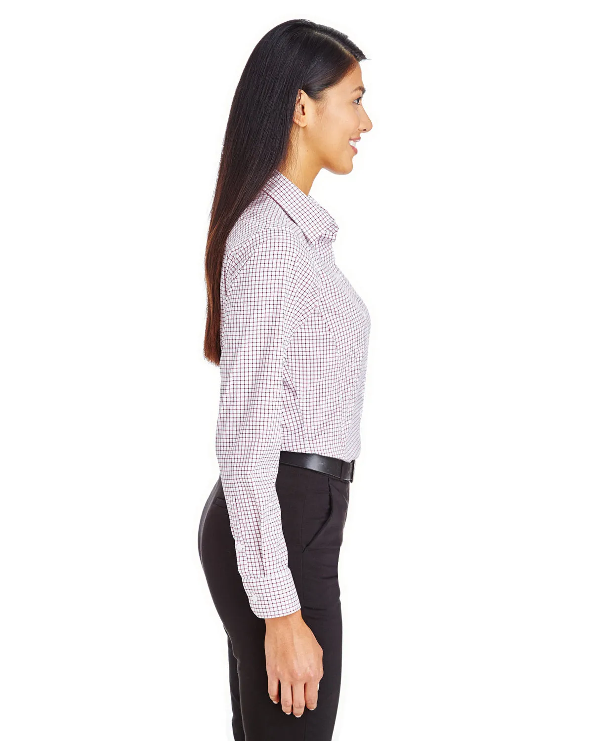 Devon & Jones CrownLux Performance Ladies Micro Windowpane Shirt