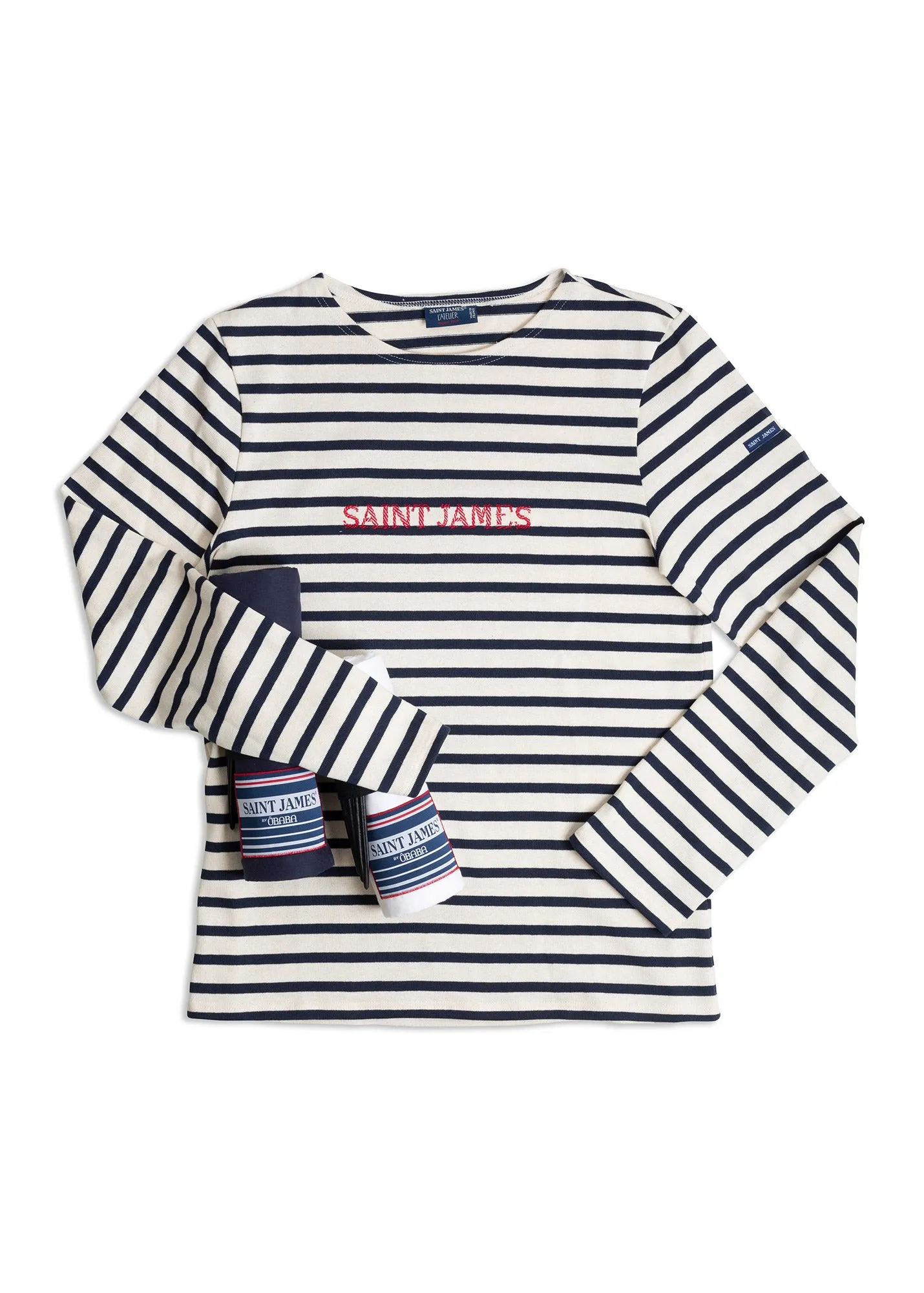 Drap de plage XXL  en voile de coton lger - SAINT JAMES x BABA (Marine)