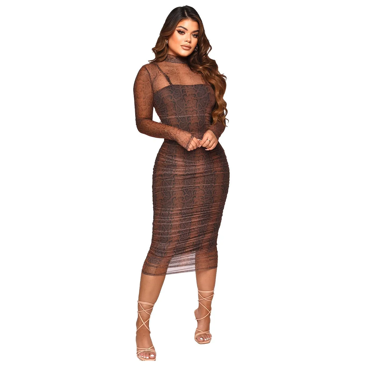 Elegant Mesh Two-piece Party Dress w/Slip Anna Kay Co