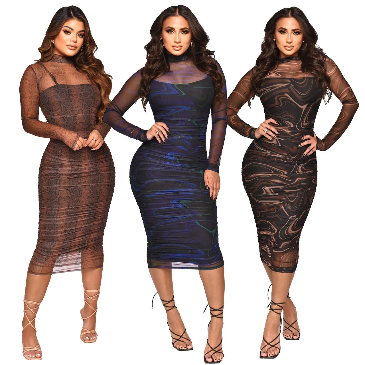 Elegant Mesh Two-piece Party Dress w/Slip Anna Kay Co
