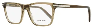 Ferragamo Men's Rectangular Eyeglasses SF2959N 278 Transparent Sand 55mm