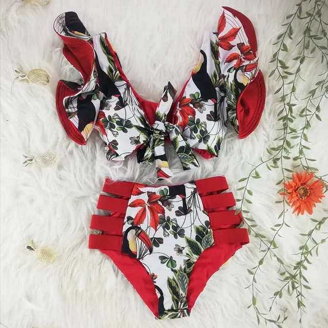 Floral Ruffled Bikini Set Anna Kay Co