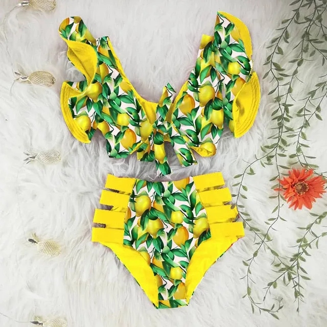 Floral Ruffled Bikini Set Anna Kay Co