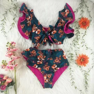 Floral Ruffled Bikini Set Anna Kay Co